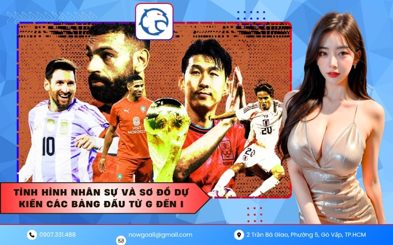 Tình hình nhân sự và sơ đồ dự kiến các bảng đấu từ G đến I